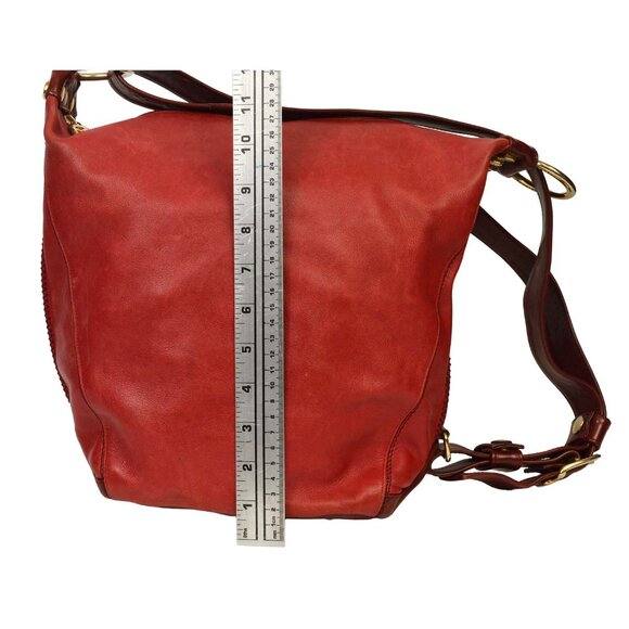 Marino Orlandi Large Dark Red Leather Bucket Bag Made in Italy - Picture 12 of 17